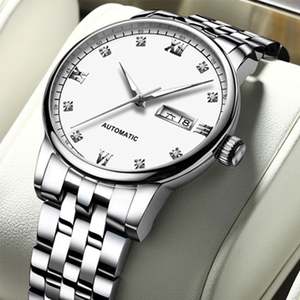 Relojes Mecánicos de Oro con Moissanita al por Mayor para Hombre, Reloj Automático de Doble Fecha para Negocios, Reloj de Pulsera de Lujo Resistente al Agua - Product Image 5