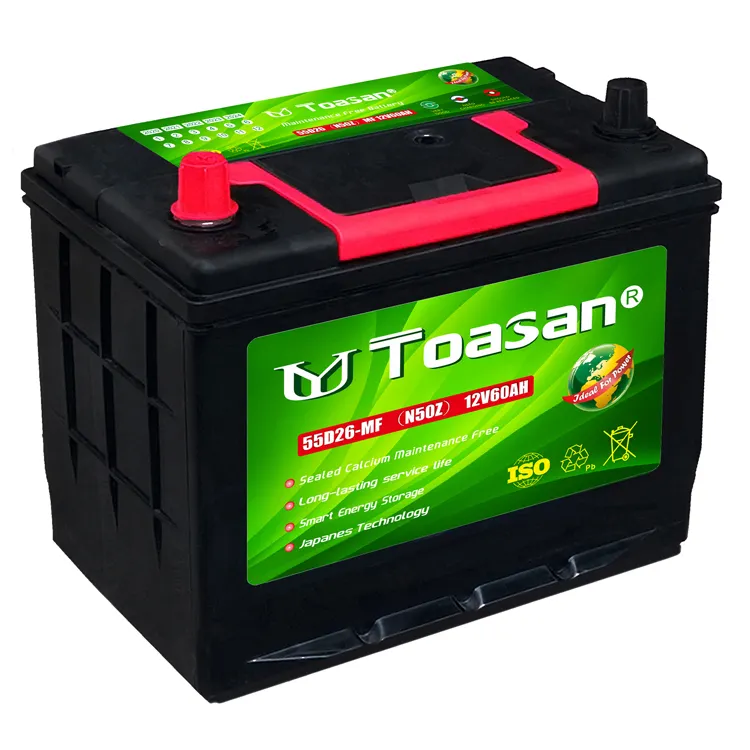 12V 60AH JIS Standard di Partenza Automotive Batteria 55D26L MF 12V Batteria Per Auto