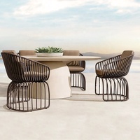 Ensembles de mobilier d'extérieur pour centre de villégiature et jardin Ensembles de table et de chaises en rotin pour restaurants et cafés