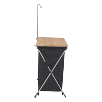 Table de cuisine mobile pliable multifonctionnelle pour l'extérieur avec sac de rangement Table de cuisine pliante en bois