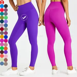 wholesale hot black compression leggings for women custom no front seam high waist Gym fitness yoga workout butt lift leggings