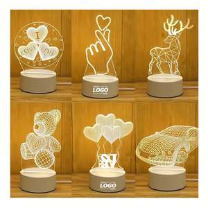 Lampe LED 3D pour chambre d'enfant avec télécommande - 16 couleurs, cadeau personnalisé pour anniversaire/Noël/Halloween - Product Image 1