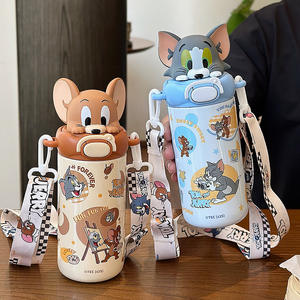 ขวดน้ำเก็บอุณหภูมิสำหรับเด็ก ทอมแอนด์เจอร์รี่ 525 มล. พร้อมหลอดดูด แก้วพกพาสำหรับโรงเรียนและโรงเรียนอนุบาล - Product Image 4