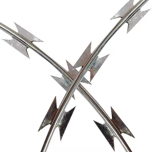 Fil barbelé en acier inoxydable galvanisé pour clôture de sécurité / Fil de rasoir - Product Image 4