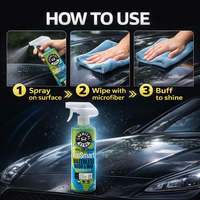 Cire de lavage sans eau EcoSmart (473 ml) - Nettoyant liquide pour voitures neuves et anciennes, sans eau, sûr pour toutes les surfaces de peinture, ajoute de la brillance, protection UV