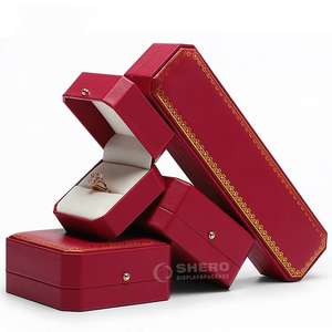 Boîtes en carton de luxe rouges personnalisées de qualité supérieure pour colliers, bracelets, bagues, boucles d'oreilles, boîtes à bijoux - Product Image 5