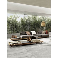 Ensemble de canapés en rotin de style nordique pour l'extérieur avec table basse de jardin pour cour ouverte, modèle 68468, mobilier de villa