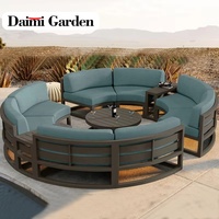 Canapé de jardin moderne haut de gamme en alliage d'aluminium de qualité supérieure, ensemble de luxe imperméable pour hôtel, parc et cour