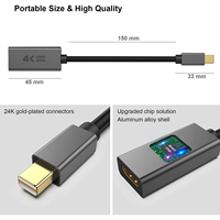 Adaptateur Xput Mini vers HDMI prenant en charge la résolution 4K 30Hz/60Hz HDR Ultra HD, convertisseur durable en PVC et nylon tressé pour téléviseur