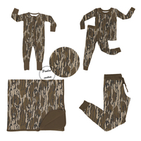 Vêtements pour enfants personnalisés en bambou, barboteuses pour tout-petits, barboteuses à fermeture éclair pour bébés, manches longues, imprimé camouflage, pyjamas, combinaison de sommeil, vêtements de nuit