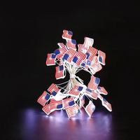 Guirlande lumineuse de Noël en forme d'étoile de 4 mètres avec 40 LED, rouge, blanc, bleu, drapeau américain, pour usage extérieur, alimentée par piles, vente en gros en Chine, fil de cuivre