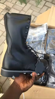 Haute qualité 25 Cm hauteur bottes tactiques noir cuir pleine fleur Ghana forte formation anti-dérapant imperméable pour l'hiver été