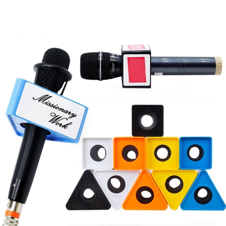 Mic Interview <strong>Logo</strong> Box Brand <strong>Custom</strong> Mic Flag <strong>Cube</strong> Holder for RODE BOYA DJI Handheld <strong>Microphone</strong> Interview Advertising