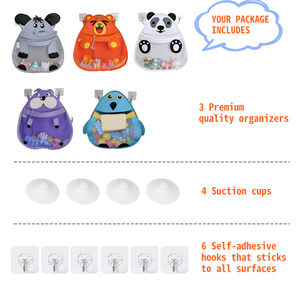 Organizer per giocattoli borsa a rete per vasca da bagno per bambini ad asciugatura rapida bagno doccia a rete borsa con ventose - Product Image 4