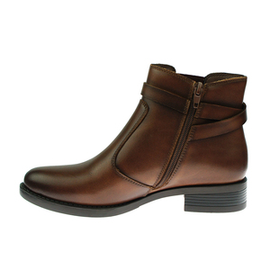 Personalizzare stivali corti per le donne vero spazzolato Retro marrone PU Versatile signore Jodhpurs stivaletti corti - Product Image 5