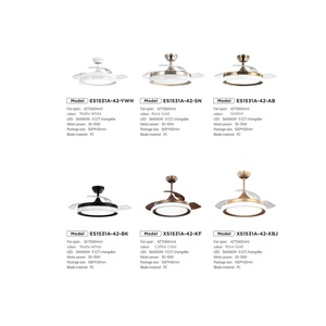 Bajo nivel de ruido interior hogar 3 ABS hoja retráctil Invisible BLDC Led ventilador de techo luz con control remoto - Product Image 6