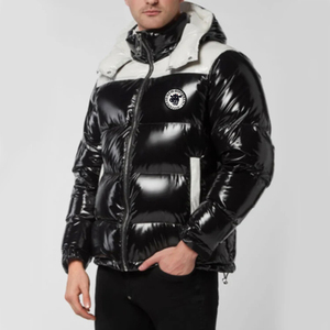 IZNooooooooded eaveavy esesigner Uff added añadido Coat em OGO versiversized own en's propio ubble inter lack en hiny FFER uffer acket - Product Image 2