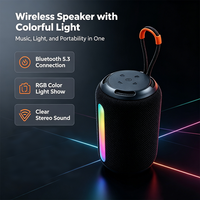 Haut-parleur stéréo portable en tissu pour l'extérieur, mini enceinte sans fil Bluetooth avec lumière RVB pour le camping et les fêtes à domicile – Offre Spéciale