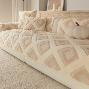 <b>Sofa</b> Cushions 145-185CM Grid Pattern Modern Style Plush Non-Slip <b>Cover</b> <b>for</b> General <b>Sofa</b> - Product Image 1