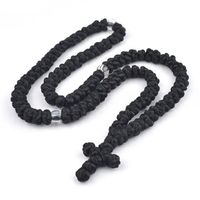 NYY Russie Grèce Fait main Bénit 100 nœuds Cordes de prière orthodoxes Komboskini Collier de perles en bois