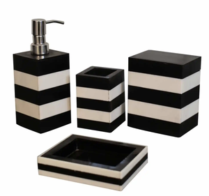 Resin Solid Material Luxury <b>Bathroom</b> Set 4 Piece Resin <b>Bathroom</b> <b>Accessories</b> Set With Soap Dispenser Tumbler - Product Image 3