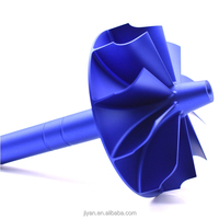 Fabricant d'impellers de turbine en aluminium anodisé bleu usinés CNC OEM, rotor de turbine usiné avec précision