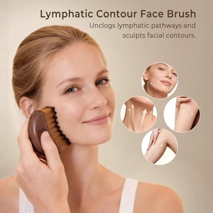 Brosse sèche personnalisée avec logo, masseur doux pour le <span class=keywords><strong>visage</strong></span>, nouvelle brosse ovale pour le drainage lymphatique, conçue pour un usage quotidien, en plastique. - Product Image 5