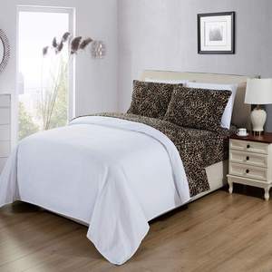 Ensemble de taies d'oreiller en peluche de velours léopard de luxe Ensemble de draps en micro polaire <span class=keywords><strong>extra</strong></span> doux pour l'hiver - Product Image 3