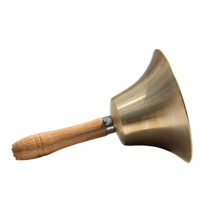 Hand <b>Bell</b> With Wooden Handle Solid Brass Hand Call <b>Bell</b> For <b>School</b> Classroom, Wedding - Product Image 3