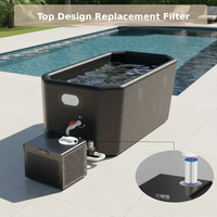 Baignoire de récupération sportive portable ICEGALAX, système de bain froid gonflable avec refroidisseur d'eau 0,3HP 0,5HP