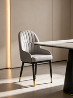 Chaises de salle à manger contemporaines légères, directement de l'usine, revêtement en similicuir, pieds en métal, durables, écologiques, pour la maison, le bureau, l'hôtel