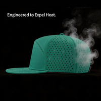 Casquette imperméable personnalisée pour homme, à visière plate, réglable, haute performance, style snapback, perforée au laser, casquette de baseball