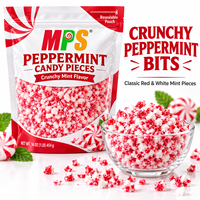 Vente directe usine : Confettis de bonbons croquants aromatisés à la menthe poivrée et aux fruits pour la décoration de gâteaux, en sachet