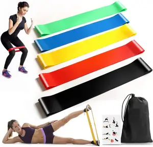 Wholesale Cheap 5 Colors Home Fitness Latex Elastic Exercise Bands Rubber Yoga Resistance Bands