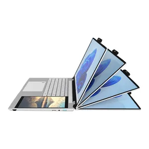 Laptop layar ganda, komputer Notebook SSD 15.6 inci + 7 inci prosesor Intel N5105 DDR4 16GB 128 g-2 TB