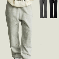 Pantalon de jogging décontracté gris uni pour homme, style ample et oversize, en coton 420 g/m² avec petits boutons, conception OEM
