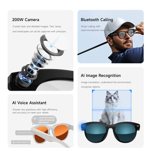 Lunettes Intelligentes M88 AI : Reconnaissance d'Objets, Traducteur, Lecture Musicale, Appels Bluetooth, Connexion Wi-Fi, Caméra – Hommes et Femmes - Product Image 2