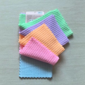 5パックマイクロファイバー小型スクエアタオルカットエッジレイジーラグ食器用ノンスティックオイルマルチカラーオプション工場 - Product Image 1