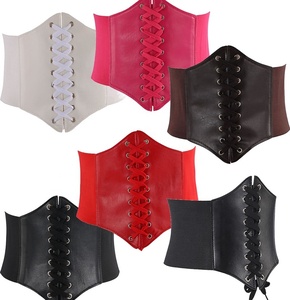 Y302001 OEM hecho a mano personalizado mujer moda cintura Cinch encaje hasta elástico Waspie corsé disfraz cinturón - Product Image 1