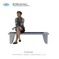 Banc de patio solaire personnalisé en acier inoxydable imperméable avec plusieurs ports de charge, design moderne minimaliste pour une utilisation en extérieur