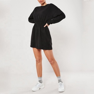New Styles <strong>Women</strong> Black High Neck <strong>Sweatshirt</strong> <strong>Dress</strong> With Neon Piping Custom Ladies Cotton Turtleneck <strong>Sweatshirt</strong> - Product Image 6