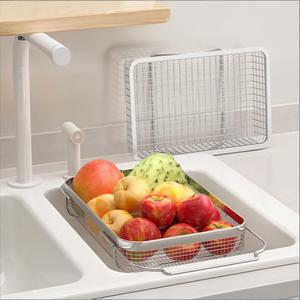 Cestello Scolapiatti Estensibile in Acciaio Inox 304, Grande Capacità per Conservazione Alimenti, Accessorio per Lavello da Cucina - Product Image 2