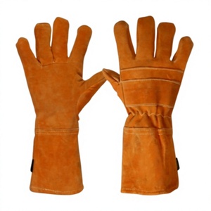 Gants de soudure en cuir de vachette renforcé de haute qualité, résistants à la chaleur, pour la lutte contre les incendies, le barbecue et la protection des mains - Product Image 2