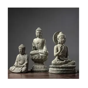 Estatua de <span class=keywords><strong>Buda</strong></span> Meditando de Resina de Alta Calidad, Figura Decorativa de <span class=keywords><strong>Buda</strong></span> Sentado en Bronce Dorado, Ideal para Meditación y la Buena Suerte - Product Image 1