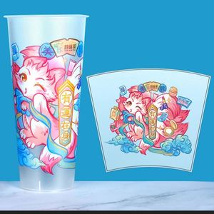 แก้วชานมไข่มุกแบบใช้แล้วทิ้ง ดีไซน์ทันสมัย พิมพ์โลโก้ได้ ขนาด 12oz 16oz 24oz ผลิตด้วยวิธีฉีดขึ้นรูปเมมเบรน - Product Image 2