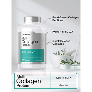 Compléments de protéines multi-collagènes 180 capsules, compatibles Keto et Paléo, sans gluten, types I, <span class=keywords><strong>II</strong></span>, III, V, X pour adultes - Product Image 3