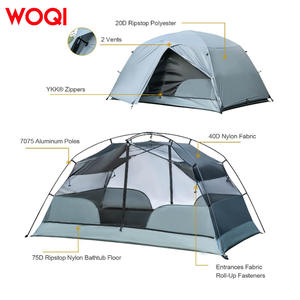 Tente double Woqi, légère, imperméable 3000 mm, pour 1-2 personnes, camping, randonnée, alpinisme - Product Image 5