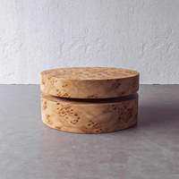 Table basse moderne de style minimaliste du milieu du siècle, ronde, en bois massif pour salon, maison ou villa