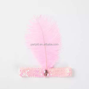 1920s Flapper Plume Bandeaux En Vrac Coloré Diamant Coiffe pour Femmes Halloween et <span class=keywords><strong>Gatsby</strong></span> Thème Fête Carnaval Accessoire - Product Image 4