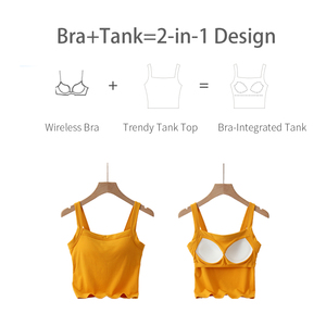 <span class=keywords><strong>Bralette</strong></span> di design in <span class=keywords><strong>cotone</strong></span> Top da donna-elegante Outerwear senza cuciture Cami imbottito supporto incrociato indietro all'ingrosso personalizzabile - Product Image 5